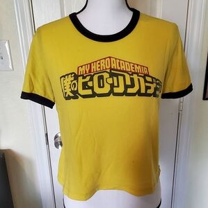 Yellow My Hero Academia Graphic Crop Tee
